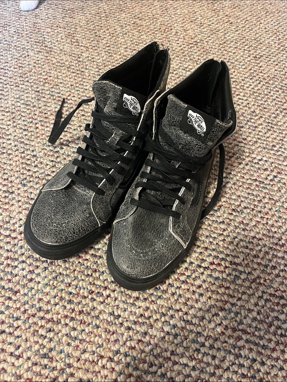 Vans Black and Gray High-Top Skate Sneakers